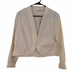 Women’s—Soft Surroundings White/Off White Cropped Jean Jacket. NWT. Size 1X.